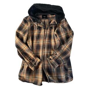 Vans Classic fit hoodie jacket flannel with hood drawstring Large long sleeve